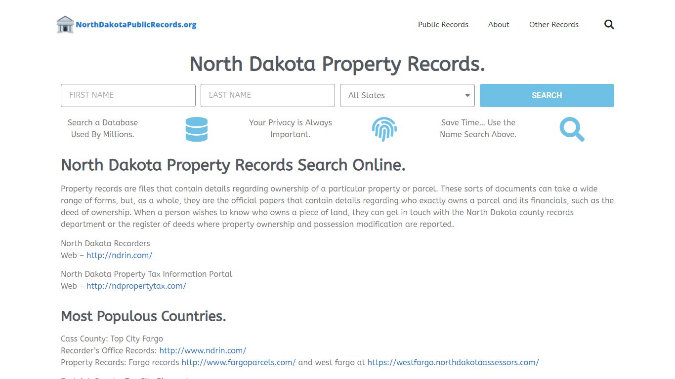 North Dakota Property Records: NorthDakotaPublicRecords.org