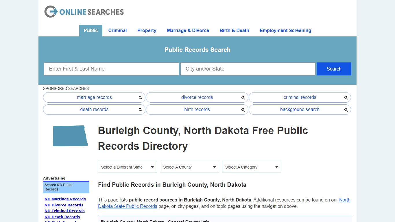 Burleigh County, North Dakota Free Public Records Directory